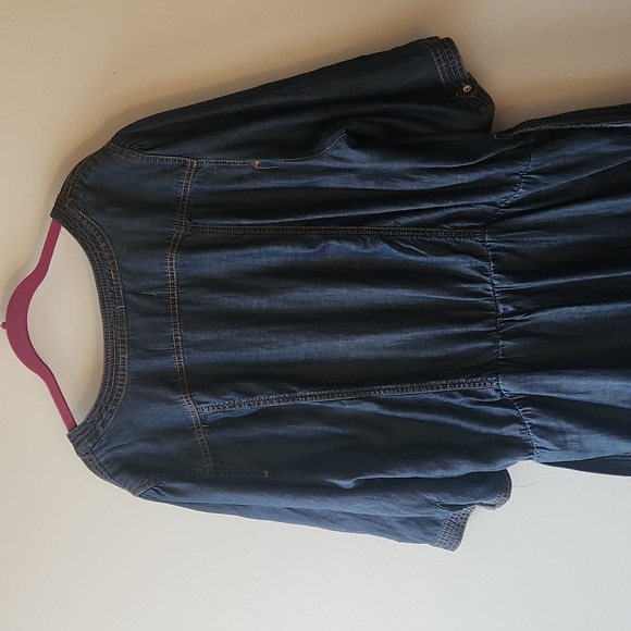 Anthropologie Pilcro & The Letterpress Romper Denim Shorts Jumper Wrap Sz 24W - Picture 7 of 11